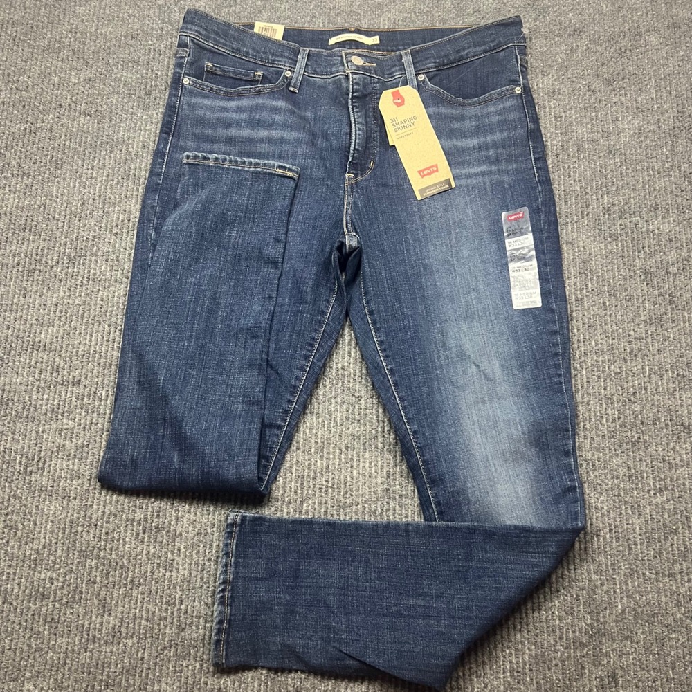 Levis 311 Shaping Skinny Jeans Womens 16 Medium W33 L30 Blue Mid Rise Hypersoft